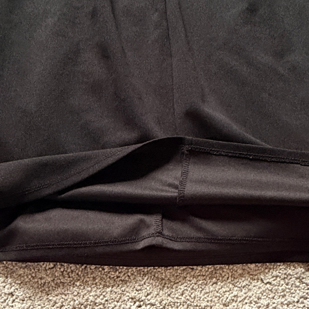 Black Sleeveless Dress with Vegan Leather Belt - Picture 4 of 4